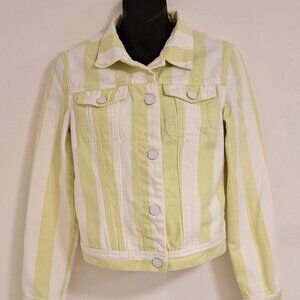 Won Hundred Jeans Striped Jean Jacket  Misses Size 36(Size 6)